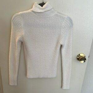 Women's White Turtleneck Sweater